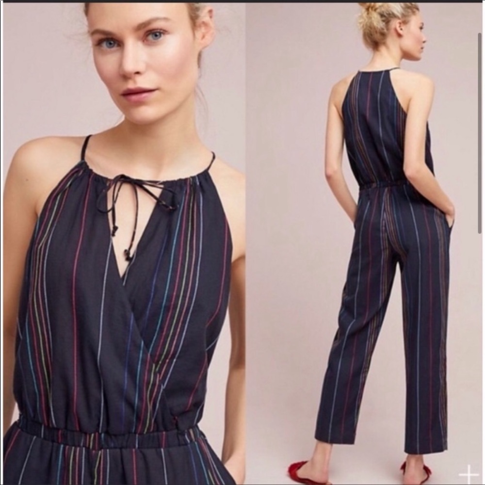 Anthropologie Stripe Jumpsuit